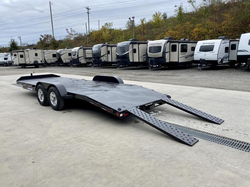 2025 Sure-Trac 7x20 9900# GVW Steel Deck Car Trailer - frame and coupler detail