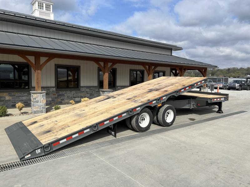 2025 Behnke Air Brake Gravity Tilt Deckover Trailer - 102in x 30ft, 40,000 GVWR, Fabricated I-Beam Frame - rear view