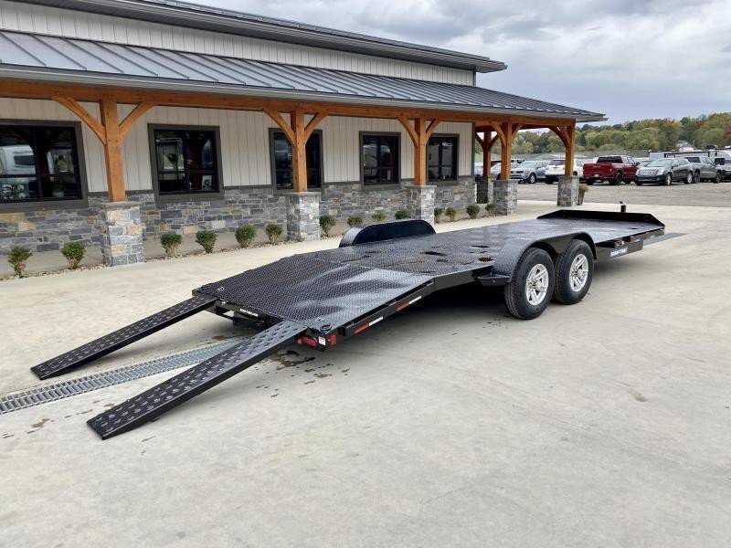 2025 Sure-Trac 7x20 9900# GVW Steel Deck Car Trailer - frame and coupler detail 2