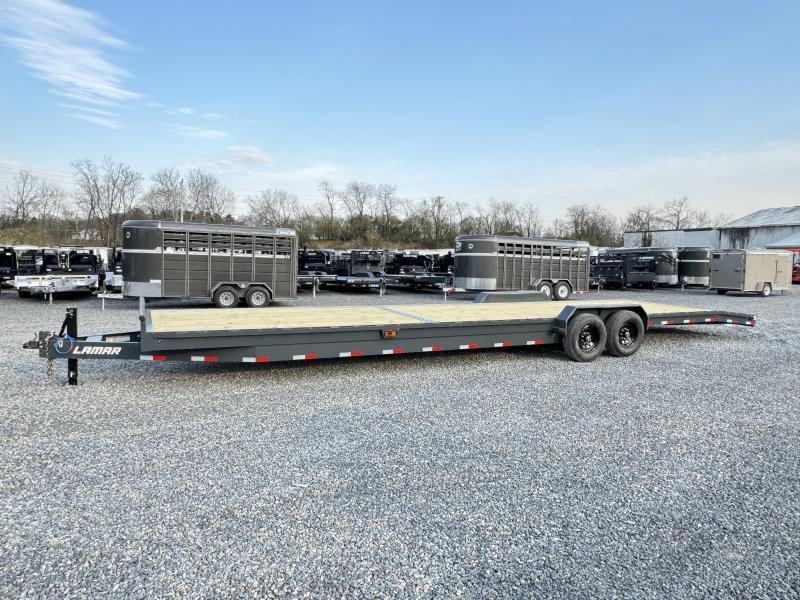 2026 Lamar Trailers 14000 GVW 7x28 14000# Car Hauler Trailer - three-quarter view