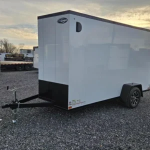 2026 ITI Cargo 6ft x 12ft Enclosed Cargo Trailer - Blackout Package, Black Aluminum Wheels - close-up detail