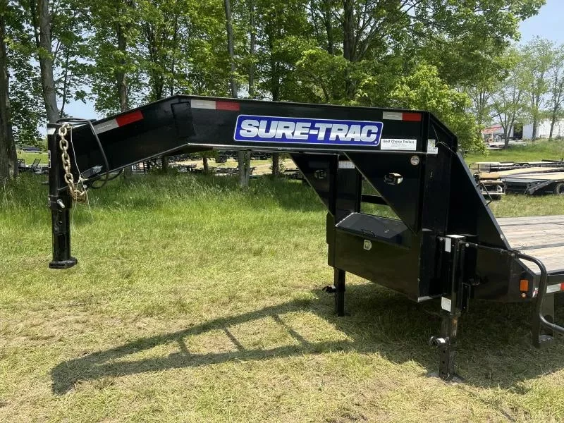 2023 Sure-Trac Gooseneck Deckover Trailer - 102in x 30ft, 30,000 GVWR, 15K Axle Upgrade, Pierced I-Beam Frame - undercarriage detail