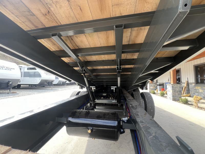 2025 Behnke Air Brake Gravity Tilt Deckover Trailer - 102in x 30ft, 40,000 GVWR, Fabricated I-Beam Frame - wheel and axle detail
