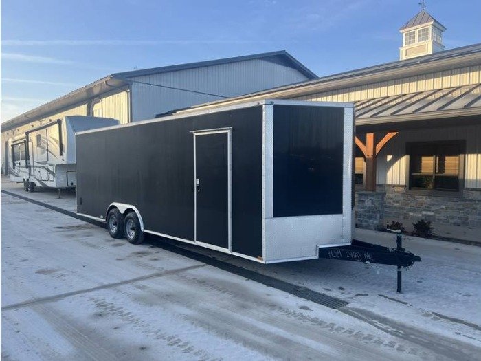 2026 Quality Cargo 8.5x24 Enclosed Trailer 9990 GVW - 7ft Height, Black .080 Polycor Exterior - front view