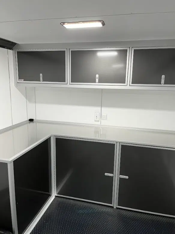 Enclosed Car Hauler 2026 28ft. Aluminum Extreme w/6K Torsion Spread Axles, Finished Interior w/Cabinets & Alum. Wheels 0594